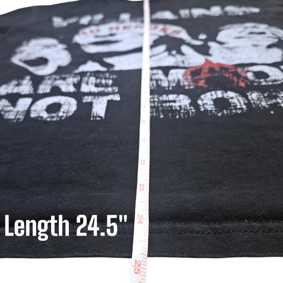 Punk Graphic Tee M Villains Are Made Not Born No Heroes Anarchy Streetwear Y2k - Picture 7 of 7